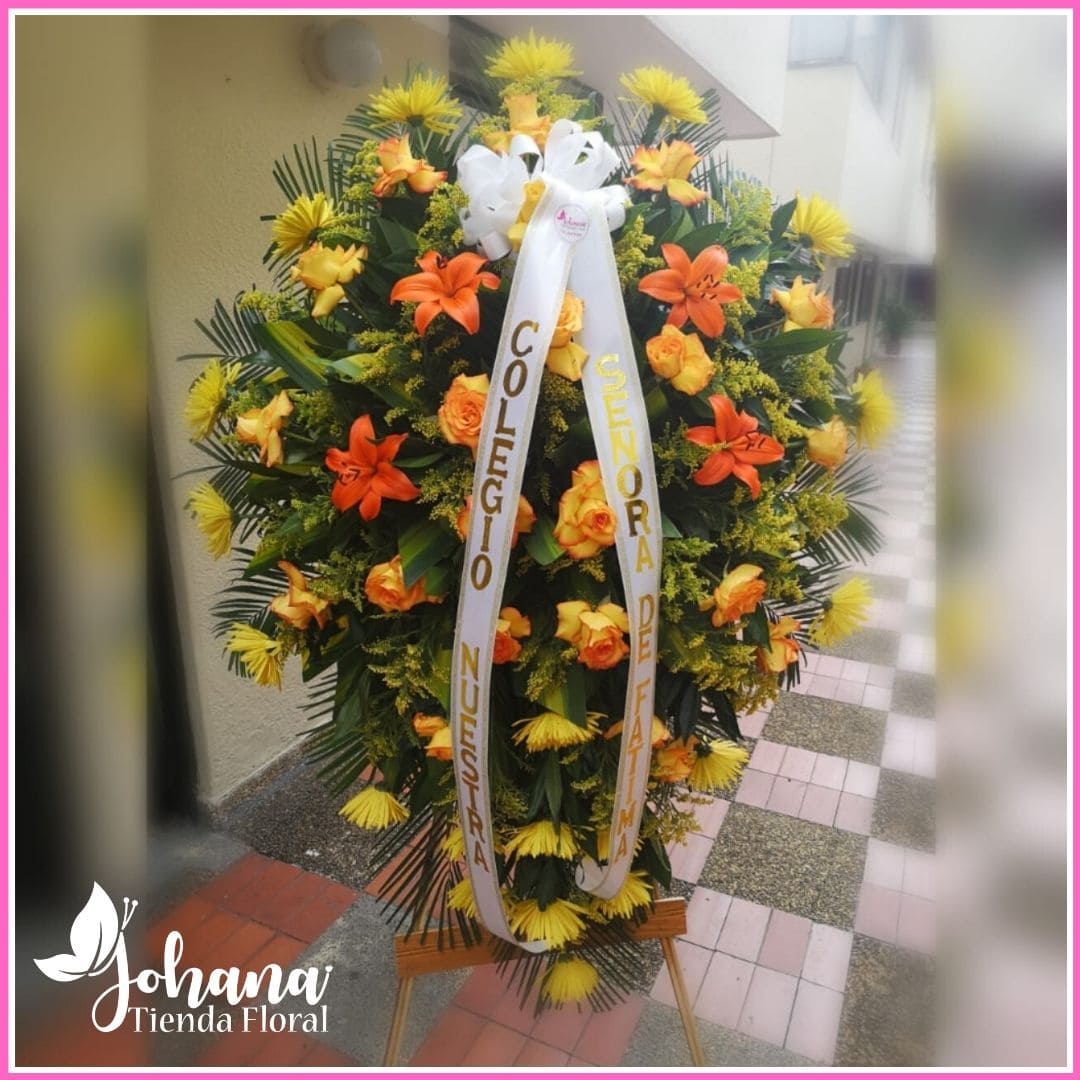 Cascada fúnebre Bi - Floristería Johana Tienda Floral en Villavicencio